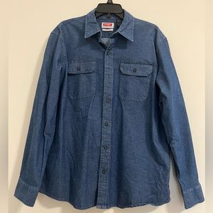 Wrangler button down jean shirt. Size L